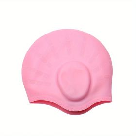 1pc Silicone Elastic Comfortable Swimming Cap For Men And Women; Swimming Accessories (Color: Pink)
