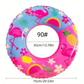 1pc Girl's Flamingo Swimming Ring For Pool Party; Water Park; Swimming Accessories (size: 90#)