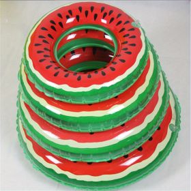 1pc Inflatable Watermelon Swimming Ring; Thickened PVC Fruit Swimming Ring; Inflatable Children's Swimming Ring For Beach (size: 80#)