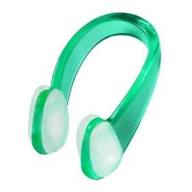 Waterproof Silicone Pool Accessories Swim Earplug Swimming Nose Clip Earplug Suit (Color: Green)