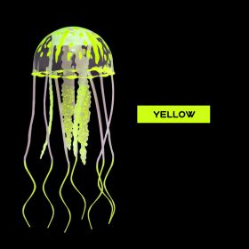 Aquarium Ornament; Artificial Swim Glowing Effect Jellyfish For Fish Tank; Luminous Ornament (Color: yellow)