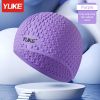 Adult Silicone Swim Cap; Unisex Water Drop Swimming Cap; Comfortable Non-slip Bathing Caps For Short Medium Long Curly Hair