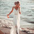 Crochet White Knitted Beach Cover up dress Tunic Long Pareos Bikinis Cover ups Swim Cover up Robe Plage Beachwear (Color: WC0545W1, size: One size)