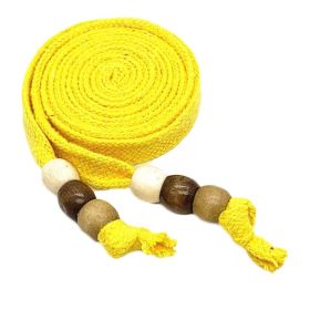 Cotton Flat Drawstring Wooden Beads Decorative Replacement Drawstring for Sweatshirt Hoodies Sweatpants Shorts,Yellow (Default: Default)