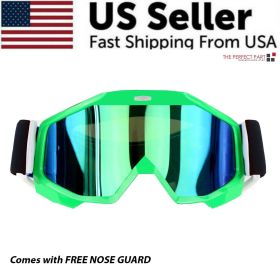 Motocross Goggles Racing Off-Road Dirt Bike ATV UTV BMX MX XC Motorcycle Eyewear (Color: Green)