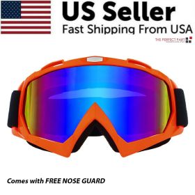 Motocross Goggles Racing Off-Road Dirt Bike ATV UTV BMX MX XC Motorcycle Eyewear (Color: Orange)
