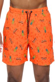 Pineapple Swim Trunks Board Shorts (Color: Orange, size: 3XL)