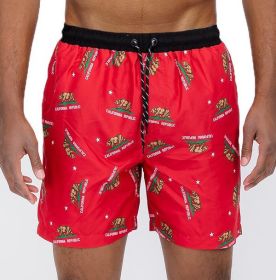 All Cali Swim Shorts (Color: Red, size: S)