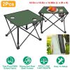 1Pc/2Pcs Options -- Foldable Camping Table Portable Picnic Table Lightweight Travel Desk with 2 Cup Holders Carrying Bag