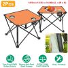 1Pc/2Pcs Options -- Foldable Camping Table Portable Picnic Table Lightweight Travel Desk with 2 Cup Holders Carrying Bag