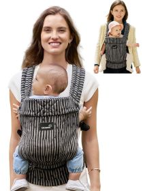 Baby Carrier Newborn to Toddler, Lightweight Ergonomic 7-44 lbs Newborn Carrier with Head Support (Color: Black Flow Stripe)