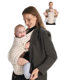 Baby Carrier Newborn to Toddler, Lightweight Ergonomic 7-44 lbs Newborn Carrier with Head Support (Color: Beige Houndstooth)