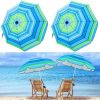 2 Pcs Automatic Chair Umbrella with Universal Clamp 44" UPF 50+ Portable Clamp on Beach Chair Adjustable Wheelchair Umbrella for Outdoor Patio Parasol
