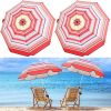 2 Pcs Automatic Chair Umbrella with Universal Clamp 44" UPF 50+ Portable Clamp on Beach Chair Adjustable Wheelchair Umbrella for Outdoor Patio Parasol