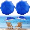 2 Pcs Automatic Chair Umbrella with Universal Clamp 44" UPF 50+ Portable Clamp on Beach Chair Adjustable Wheelchair Umbrella for Outdoor Patio Parasol