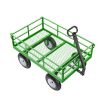 1200 Lbs Steel Garden Cart, Heavy Duty Pullable Garden Wagon Yard Cart, 2 in 1 Outdoor Metal Utility Wagon Yard Trailer with 13" All Terrain Tires