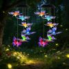 Outdoor Solar Wind Chimes with Butterfly Design, Color Changing LED Light, Waterproof Wind Chime for Garden & Home Decoration