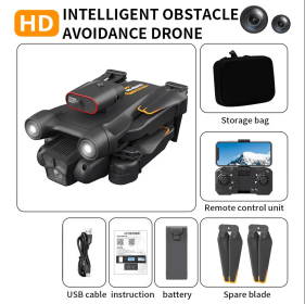 M16 -M17Professional Drone with HD Dual Cameras (Front + Bottom Lens) | HD Display Screen, Wi-Fi APP Real-Time Transmission and Control (Style: M17-Black-Single Electric)