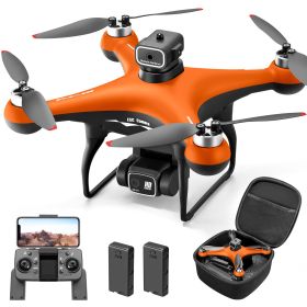 S116 Drone Orange 2 Batteries Built-in Electric Adjustable Camera Adjustable To 90° With LED Nightlight Drone Beginners' Favorite The Perfect Toy Gift (Color: Orange)