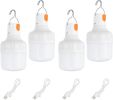 Camping Lantern, 2 Pack Rechargeable LED Tent Lamp Lights Bulb Portable Hanging 3 Lighting Modes 90W with Clip Hook for Camping, Hiking, Fishing