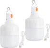 Camping Lantern, 2 Pack Rechargeable LED Tent Lamp Lights Bulb Portable Hanging 3 Lighting Modes 90W with Clip Hook for Camping, Hiking, Fishing