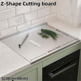 XXL 304 Stainless Steel Cutting Board  Anti-Slip & Mildew-Proof! No More Moldy Wooden Boards | Heavy-Duty & Food-Safe, Easy to Clean – Chop Meat (size: Z-Shape 30cm×40cm)