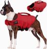 Dog Life Jacket, High Flotation Dog Life Vest for Swimming Boating, Adjustable Small Medium Large Dogs Swim Vest with Rescue Handle and Pocket