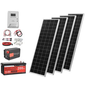 400W 12V Complete Solar Power Kit (Number of Solar Panels x Power: 4x100W)