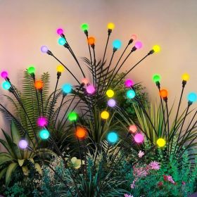 Solar Garden Lights, LED Swaying Solar Lights Outdoor Waterproof, Warm White Firefly Outdoor Decorative Lights, Garden Decor, Yard, Patio (Color: Color Changing  2)