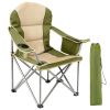 Oversized Camping Folding Chair, Heavy Duty Padded Chair with Cup Holder Storage and Cooler Bag, 5000 LBS Steel Frame, Portable for Outdoor