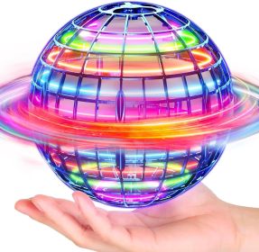 Flying Orb Ball (Blue, 2025 Upgraded) with Dazzling Lights, Magic Hover Spinner, Cool Boomerang Drone, Floating Cosmic Globe (Color: Blue)