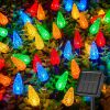 LED C6 Solar String Lights Outdoor Waterproof Fairy Lights, 22.64ft 50 LEDs Multicolor Solar Christmas Lights Outdoor