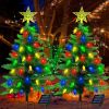 2-Pack 3.6FT Solar Christmas Tree Outdoor Christmas Decorations, 8 Modes Solar Xmas Tree Lights with 100 LED