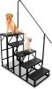 Rv Rtairs With Moveable Wheels, Rv Steps With Handrail For Mobile Home, Outdoor Stairs, Portable Porch Steps