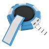 Inflatable Water Bouncer, 10ft Recreational Water Trampoline, Portable Bounce Swim Platform with Slide, 3-Step Ladder & Electric Air Pump