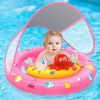 Baby Pool Float with Canopy, Inflatable Baby Swim Float with UPF50+ Sun Protection