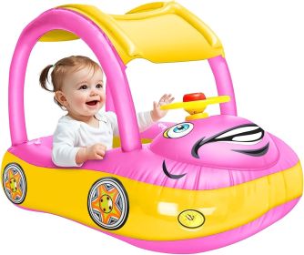 Inflatable Baby Pool Float with Canopy (Color: Pink)