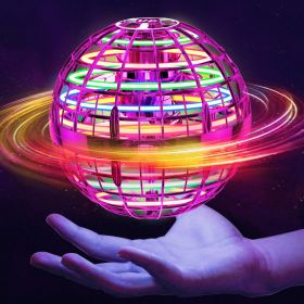 Flying Orb Ball (Pink, 2025 Upgraded) with Dazzling Lights, Magic Hover Spinner, Boomerang Drone, Floating Cosmic Globe (Color: Pink)