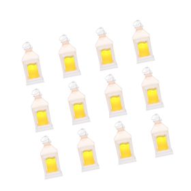 12 Pcs Decorative Candle Lantern, LED Electric Flameless Candle, Plastic LED Holder with Glass (Color: White, Quantity: 12 Pieces)