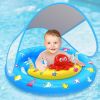 Baby Pool Float with Canopy, Inflatable Baby Swim Float with UPF50+ Sun Protection