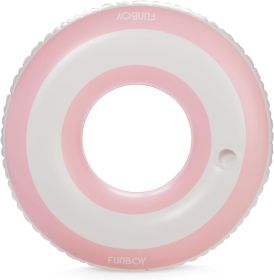 Giant Stripe Inflatable Tube Pool Float with Cup Holder 48" | Large Pool Float for Adults | Inner Tube Swimming Pool Toys Swim Rings | Pool Lounger Fl (Color: Pink)