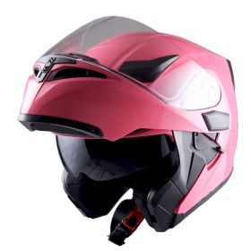 Motorcycle Street Bike Modular Flip up Dual Visor Full Face Helmet HB89 (Color-Size: Glossy Pink-L)