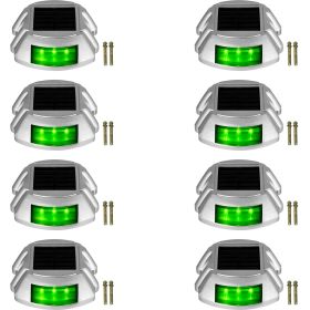 Driveway Lights, 8-Pack Solar Driveway Lights with Switch Button, Solar Deck Lights Waterproof (Color: Green, Quantity: 8 Pieces)
