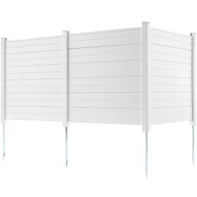 Outdoor Privacy Screens, 50" W x 50" H Air Conditioner Fence, Pool Equipment Enclosure, Horizontal Vinyl Privacy Fence (Style: Horizontal, size: 50" W x 50" H (3-Panel))