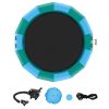Inflatable Water Bouncer, 15ft Recreational Water Trampoline, Portable Bounce Swim Platform with 3-Step Ladder & Electric Air Pump