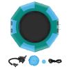 Inflatable Water Bouncer, 10ft Recreational Water Trampoline, Portable Bounce Swim Platform with 3-Step Ladder & Electric Air Pump