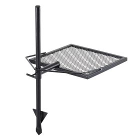 Swivel Campfire Grill, Fire Pit Grill Grate over Fire Pits, Heavy Duty Steel Grill Grates, 360° Adjustable Open Fire Outdoor Cooking Equipment (Baking Tray Shape: Square)