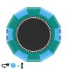 Inflatable Water Bouncer, 12ft Recreational Water Trampoline, Portable Bounce Swim Platform with 3-Step Ladder & Electric Air Pump