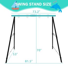 Porch Swing Frame 2 Seat, 440lbs Weight Capacity Swing Stand, Heavy Duty A-Frame Swing, Swing Stand Frame for Yoga Hammock Saucer Baby Porch Swing (Color: Green)