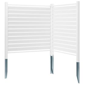 48" W x 48" H Vinyl Privacy Fence Panels, Air Conditioner Fence, Outdoor Privacy Screens for Trash Can, Pool Equipment Enclosure (Style: Louvered, size: 48" W x 48" H (2-Panel))